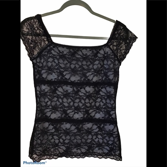 The Limited Black and Nude Lace Blouse - Picture 2 of 8